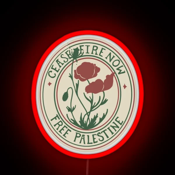 Free Palestine Vintage RGB Neon Sign