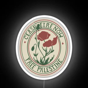 Free Palestine Vintage RGB Neon Sign