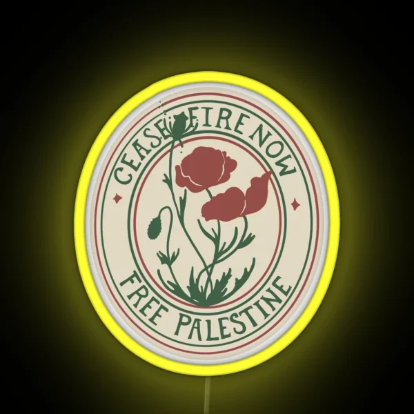 Free Palestine Vintage RGB Neon Sign
