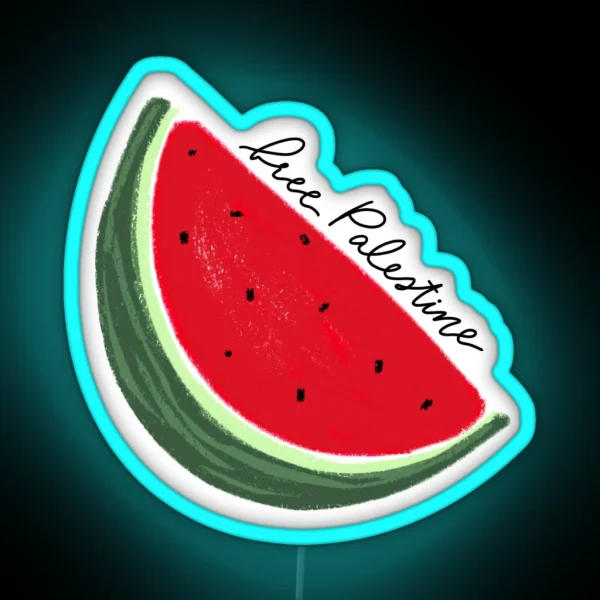 Free Palestine Watermelon RGB Neon Sign
