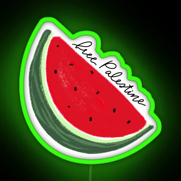 Free Palestine Watermelon RGB Neon Sign