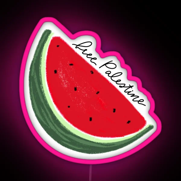 Free Palestine Watermelon RGB Neon Sign