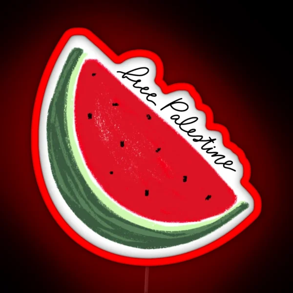 Free Palestine Watermelon RGB Neon Sign