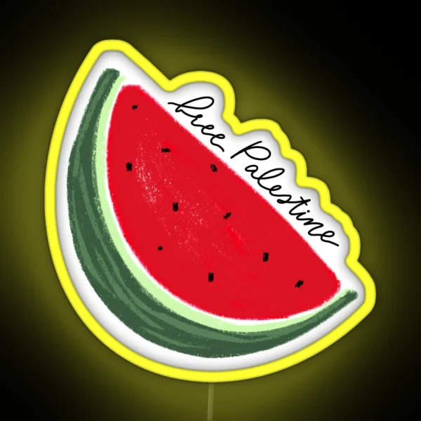 Free Palestine Watermelon RGB Neon Sign