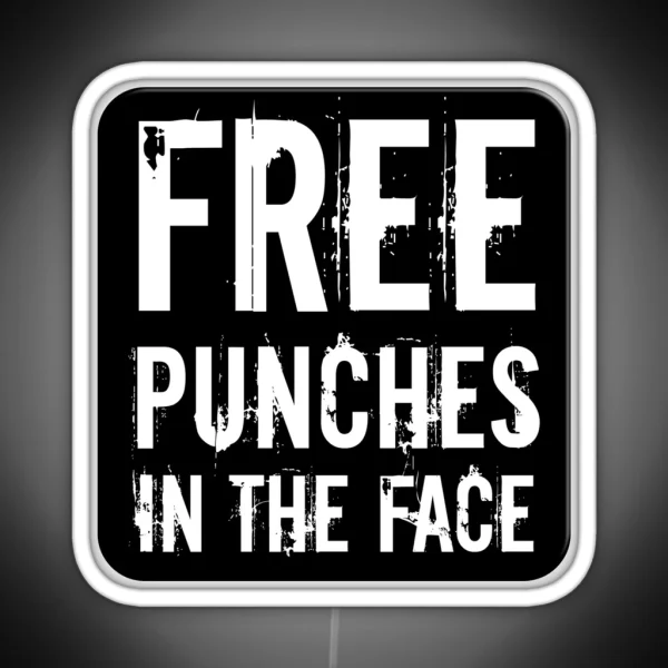 Free Punches In The Face Funny Motorcycle Or Cool Helmet Led And Bikers Gifts RGB Neon Sign