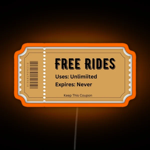 Free Rides Coupon RGB Neon Sign