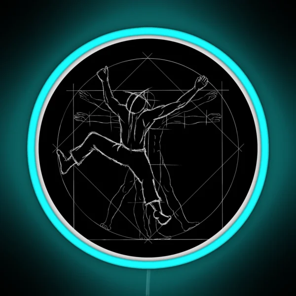 Freeclimber Vitruvian Man Style RGB Neon Sign