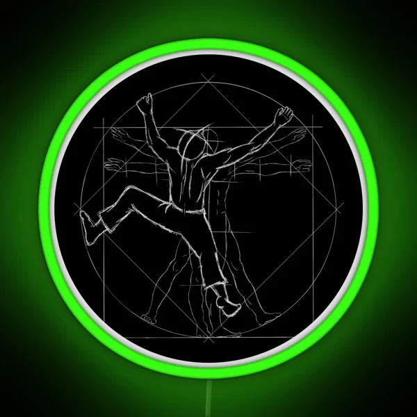 Freeclimber Vitruvian Man Style RGB Neon Sign