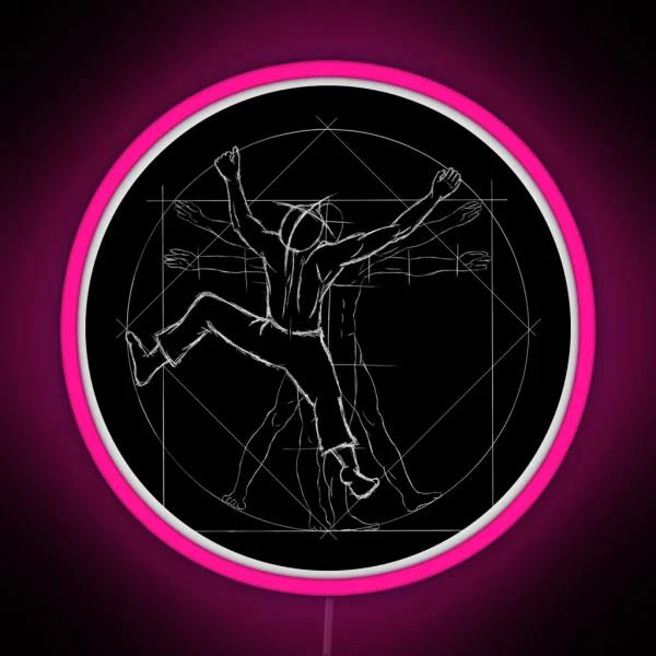 Freeclimber Vitruvian Man Style RGB Neon Sign