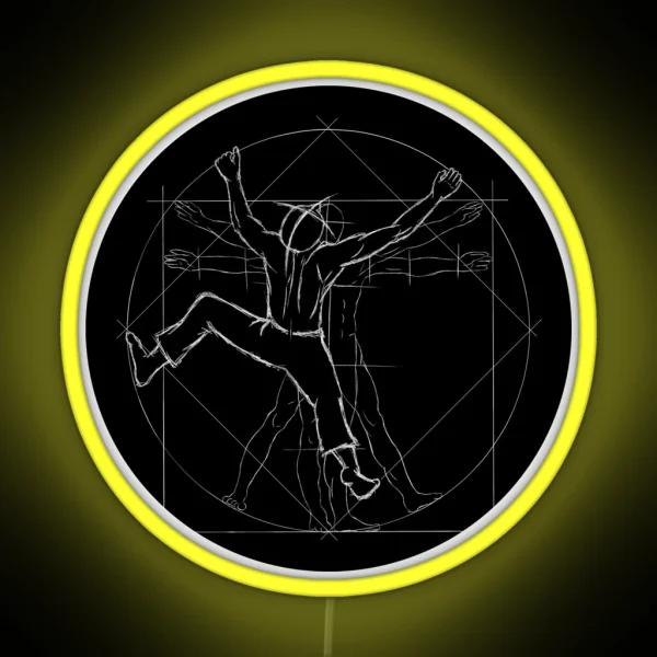 Freeclimber Vitruvian Man Style RGB Neon Sign