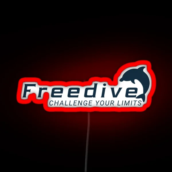 Freedive Challenge Your Limits Freediving Instructor RGB Neon Sign