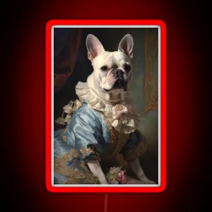 French Bulldog Portrait III John Singer Sargent RGB Neon Sign