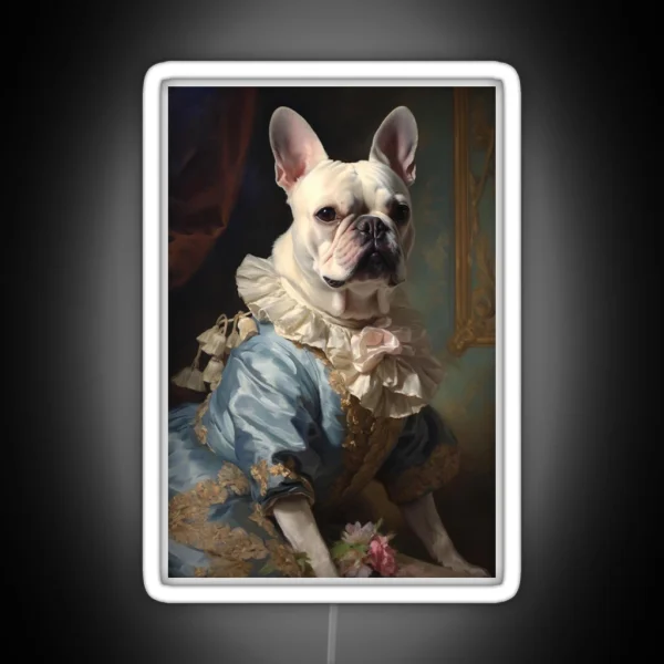 French Bulldog Portrait III John Singer Sargent RGB Neon Sign