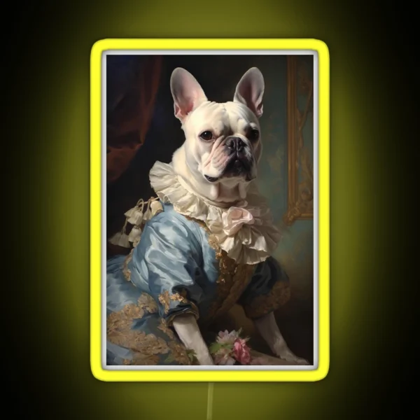 French Bulldog Portrait III John Singer Sargent RGB Neon Sign