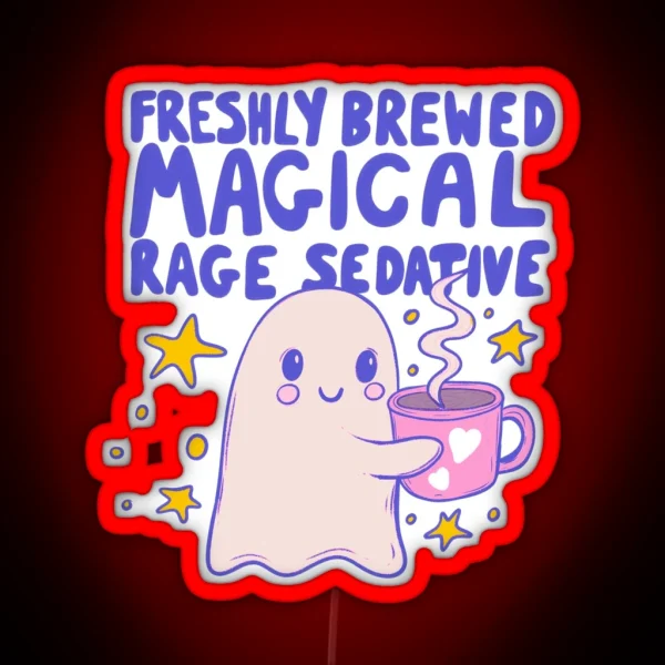 Freshly Brewed Magical Rage Sedative Ghost RGB Neon Sign