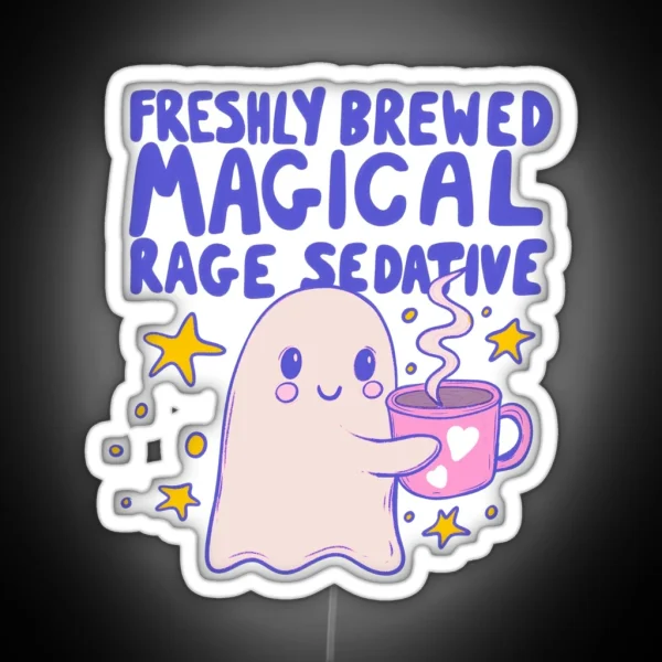 Freshly Brewed Magical Rage Sedative Ghost RGB Neon Sign