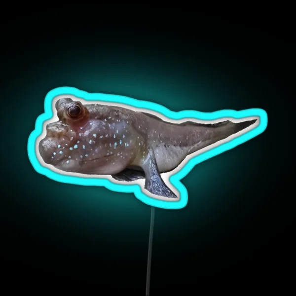 Friendly Mudskipper Amphibian Fish On Land With Bug Eyes RGB Neon Sign
