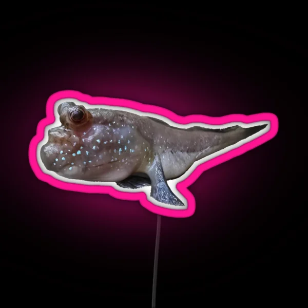 Friendly Mudskipper Amphibian Fish On Land With Bug Eyes RGB Neon Sign