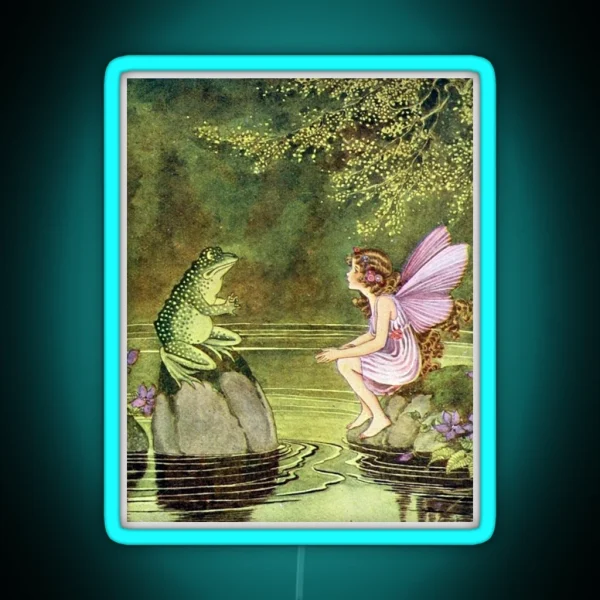 Frog And Fairy Talking Ida Rentoul Outhwaite RGB Neon Sign