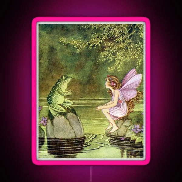 Frog And Fairy Talking Ida Rentoul Outhwaite RGB Neon Sign