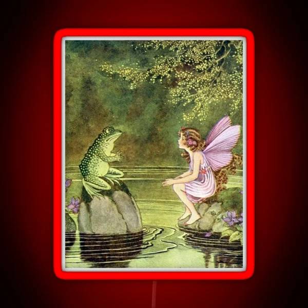 Frog And Fairy Talking Ida Rentoul Outhwaite RGB Neon Sign