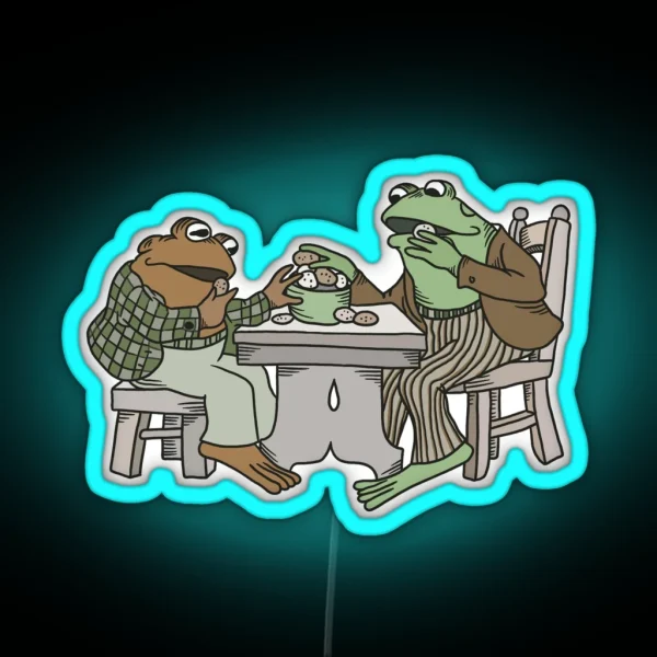 Frog And Toad Eat Cookies 3 RGB Neon Sign