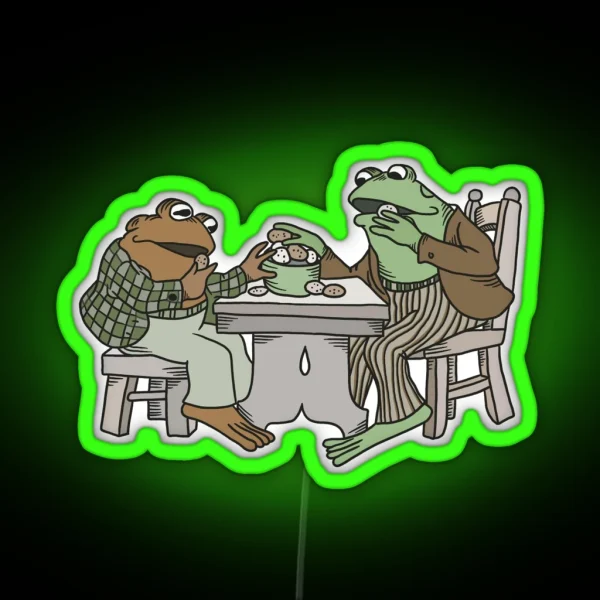 Frog And Toad Eat Cookies 3 RGB Neon Sign