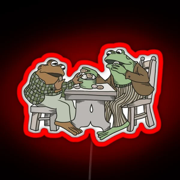 Frog And Toad Eat Cookies 3 RGB Neon Sign