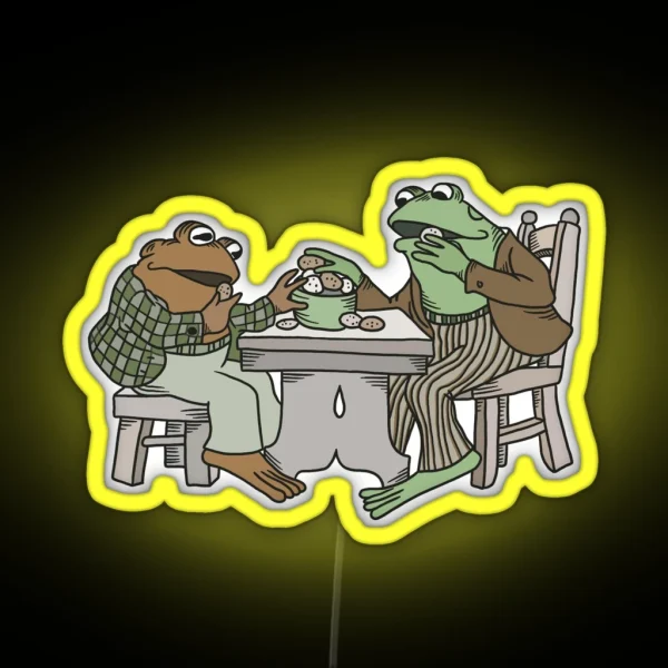 Frog And Toad Eat Cookies 3 RGB Neon Sign