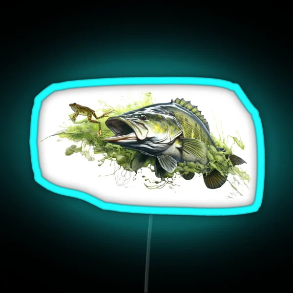 Frog For Dinner For Largemouth RGB Neon Sign