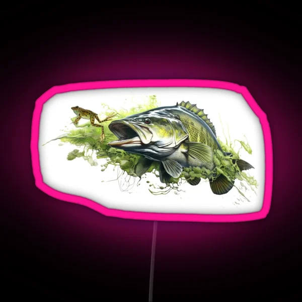 Frog For Dinner For Largemouth RGB Neon Sign