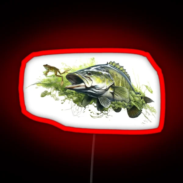 Frog For Dinner For Largemouth RGB Neon Sign