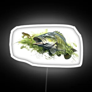 Frog For Dinner For Largemouth RGB Neon Sign