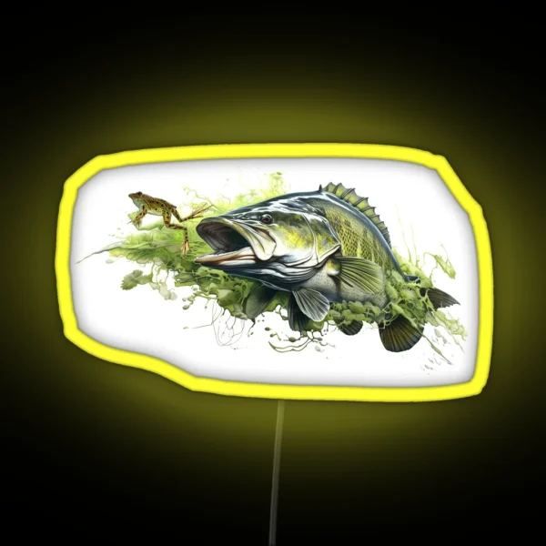 Frog For Dinner For Largemouth RGB Neon Sign