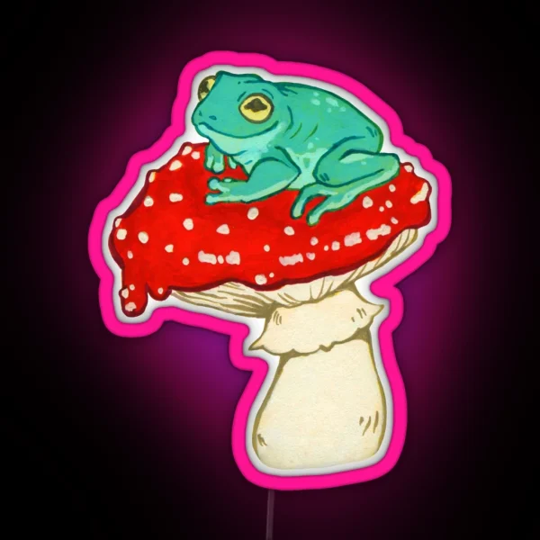 Frog On A Mushroom RGB Neon Sign