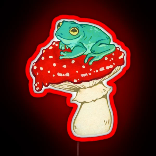 Frog On A Mushroom RGB Neon Sign