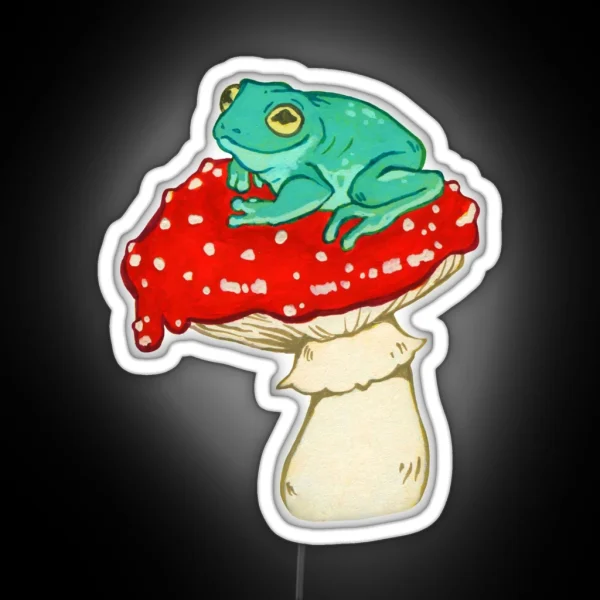 Frog On A Mushroom RGB Neon Sign