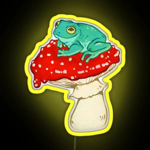 Frog On A Mushroom RGB Neon Sign