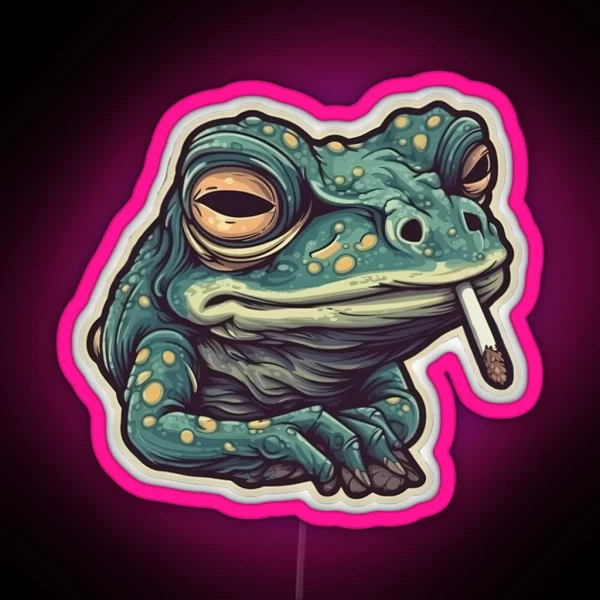 Frog Smoking RGB Neon Sign