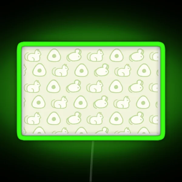 Fruits Basket Green Pattern RGB Neon Sign