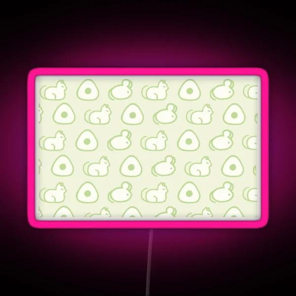 Fruits Basket Green Pattern RGB Neon Sign
