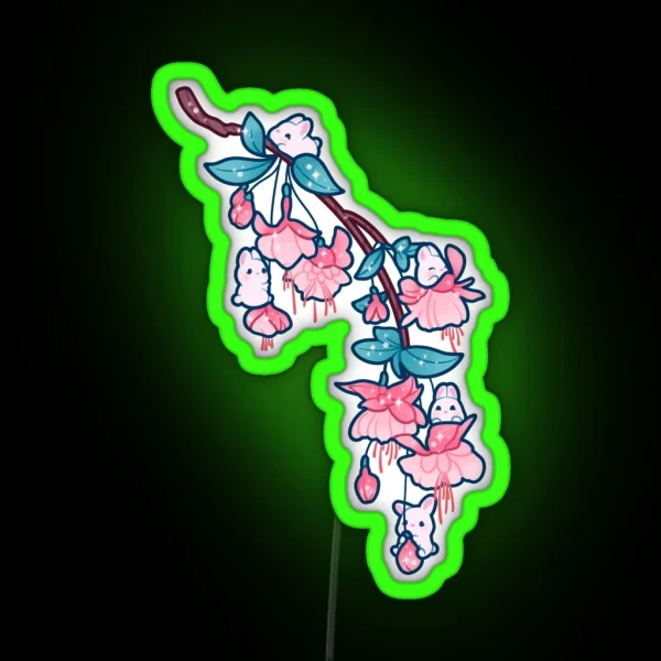 Fuchsia Bunnies RGB Neon Sign