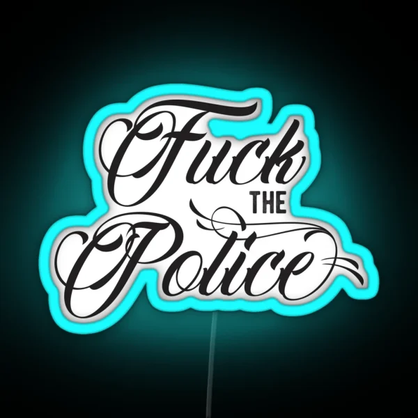 Fuck The Police Cool Motorcycle Or Funny Helmet Led And Bikers Gifts RGB Neon Sign