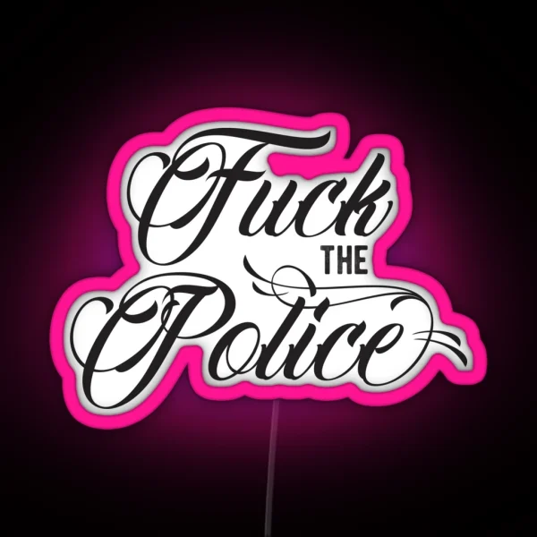 Fuck The Police Cool Motorcycle Or Funny Helmet Led And Bikers Gifts RGB Neon Sign