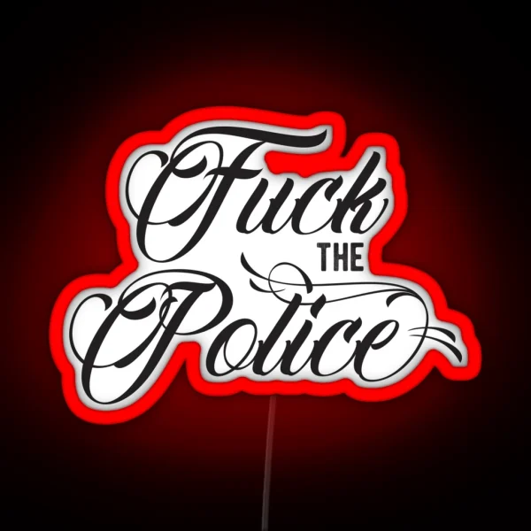 Fuck The Police Cool Motorcycle Or Funny Helmet Led And Bikers Gifts RGB Neon Sign