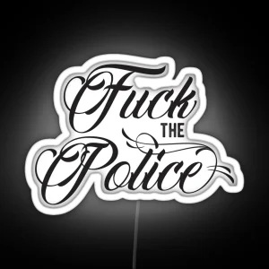 Fuck The Police Cool Motorcycle Or Funny Helmet Led And Bikers Gifts RGB Neon Sign