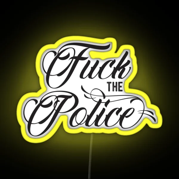 Fuck The Police Cool Motorcycle Or Funny Helmet Led And Bikers Gifts RGB Neon Sign