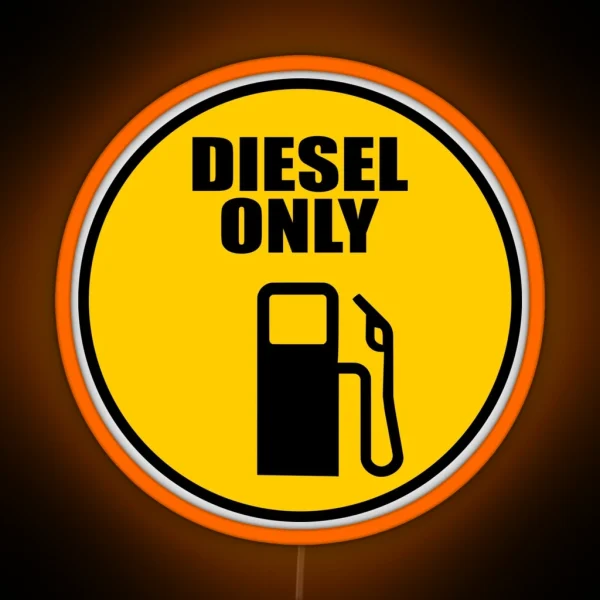 Fuel Cap Led Diesel Only Fuel Fuel Car Led Car Decal Led RGB Neon Sign