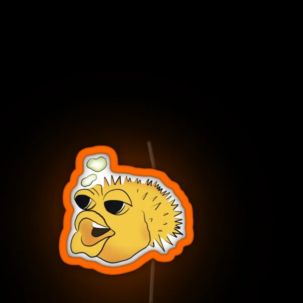 Fugu Fish Meme RGB Neon Sign