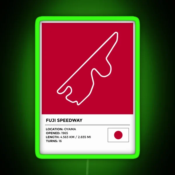 Fuji Speedway Info RGB Neon Sign